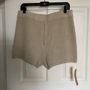 NWT Reformation Knit Sweater Shorts Tan/Taupe XL